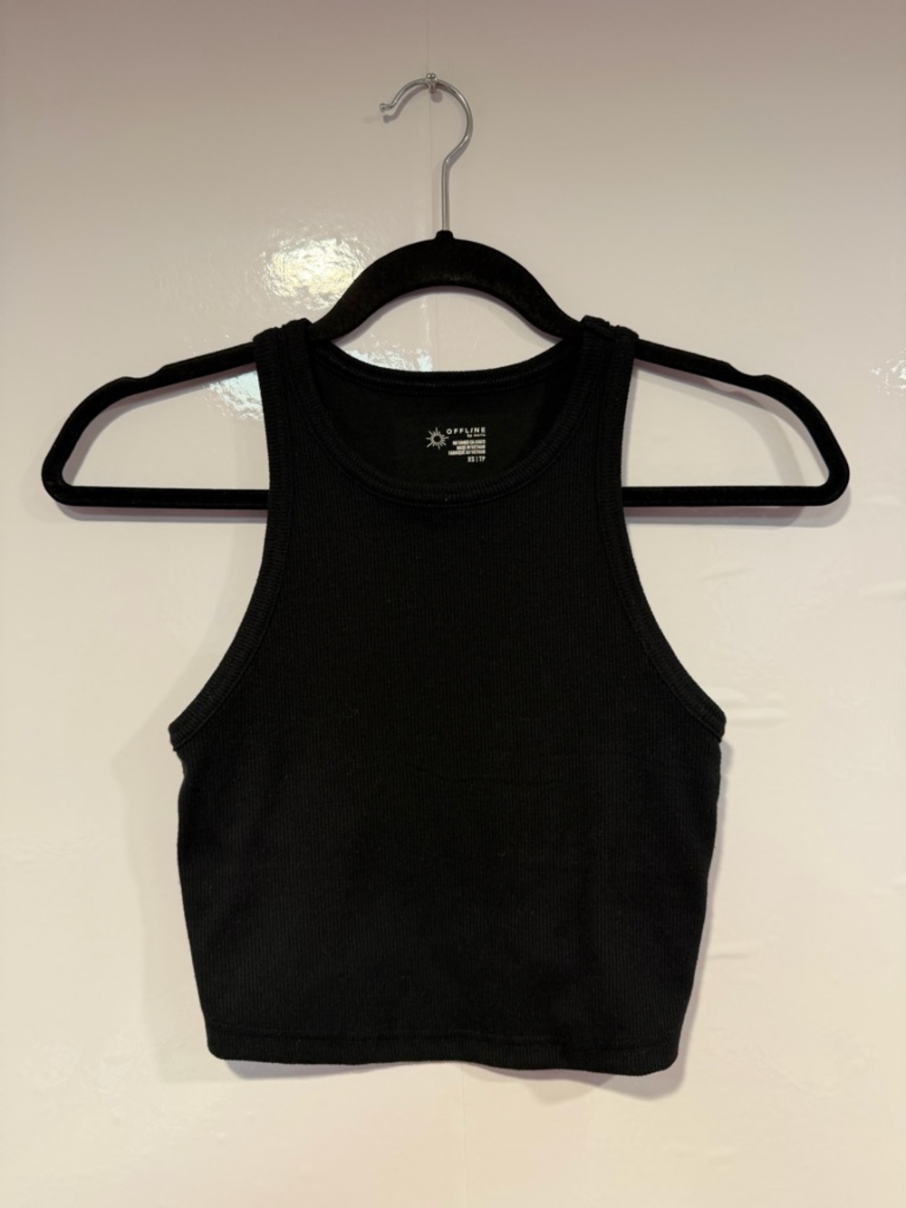 Black‎ ribbed aerie offline racerback tank top